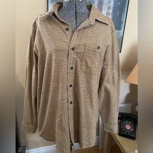 LLBean M-reg houndstooth, check, flannel shirt. Item ID 266840